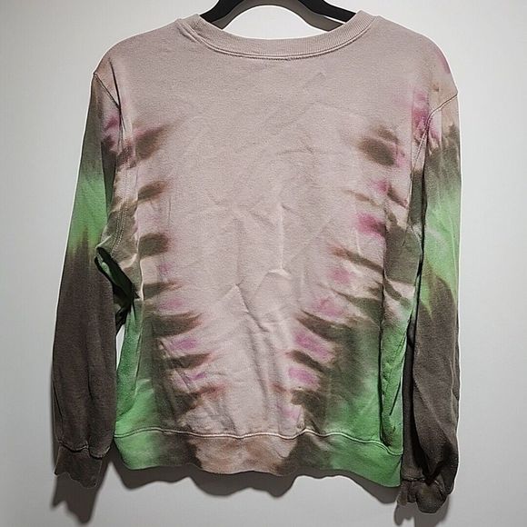 Grateful Dead Sweatshirt Women's M Green Brown Bear Tie Dye Ban Music Crew Neck - Picture 2 of 10